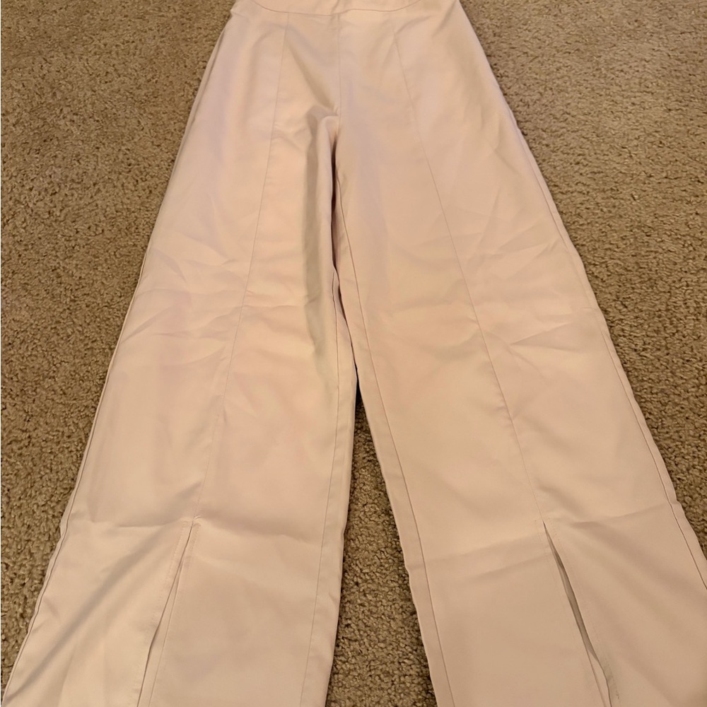 SHEIN Elegant Cream Wide-Leg Pants